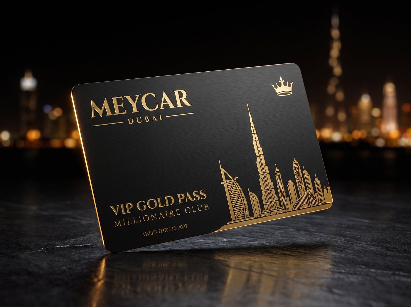 MEYCAR VIP Gold Pass Millionaire Club card